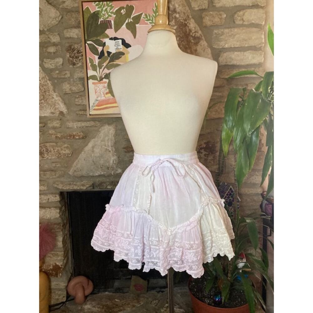 PASTEL Tie-dyed Ruffle Mini Skirt - LoveShackFancy - XS